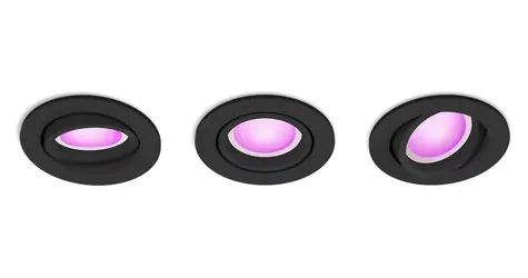 Philips Hue Centura černá / Zápustné LED svítidlo / 3x GU10 / RGB / 2000-6500K / IP20