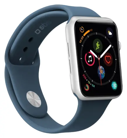 SBS case&me silikonový řemínek pro Apple Watch 42/44/45 mm M modrá / Řemínek / Silikon / Velikost M