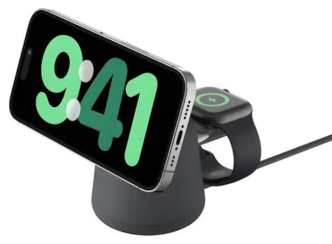 Belkin BOOST CHARGE PRO MagSafe 2v1 Charcoal / Bezdrátová nabíjecí stanice / 15W
