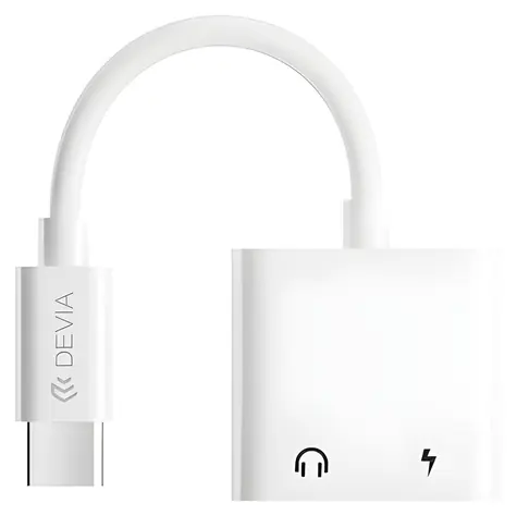 Devia Smart Series USB-C adaptér bílá / Nabíječka / 2x USB-C