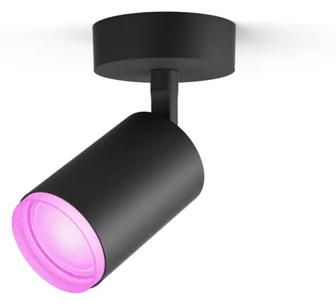 Philips Hue Fugato černá / Bodové svítidlo / LED / GU10 / 5,7W / 350lm / 2000-6500K / RGB / IP20