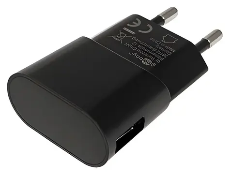 goobay Napájecí adaptér 230V na USB černá / Napájecí adaptér / 1x USB / 1A