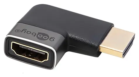 goobay / Redukce HDMI A(M)-HDMI A(F) / Lomená vpravo / 8K/60Hz / Zlacené konektory