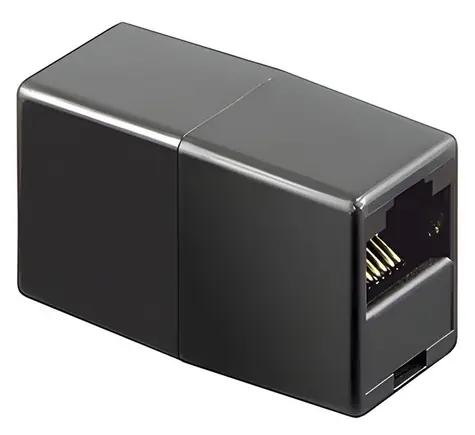 Goobay RJ45 spojka černá / Spojka / 2x F / kat. 3 telefonní