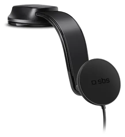 SBS Flexy černá / Držák do auta / MagSafe / bezdrátové nabíjení 15W / silikonová přísavka