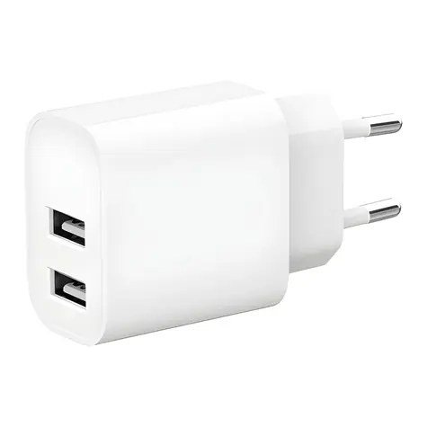 Gembird síťová nabíječka 2xUSB-A bílá / Nabíječka / 5V / 2,4 A / 12W