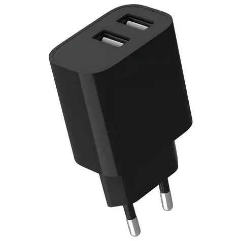 Gembird Síťová nabíječka 2x USB-A černá / Nabíječka / 5 V / 2,4 A
