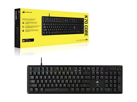 Corsair K70 Core RGB černá / Herní klávesnice / mechanická / RGB / USB / NA Layout