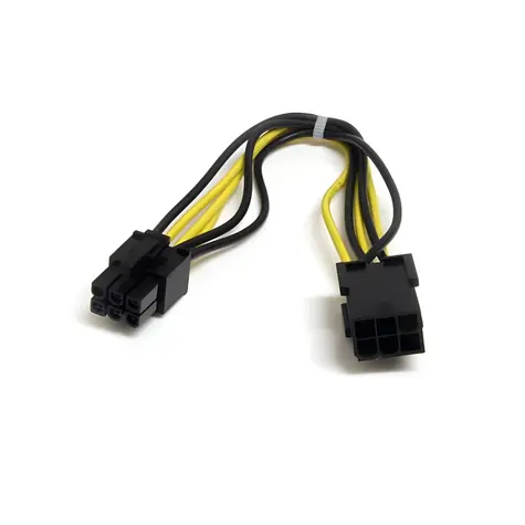 StarTech Prodlužovací kabel PCIe 6-pin černá/žlutá / Napájecí kabel / 15 cm