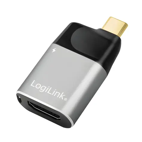 LogiLink USB-C na HDMI & USB-C černá/šedá / Adaptér / USB 3.2 / 4K 60Hz / PD 60W