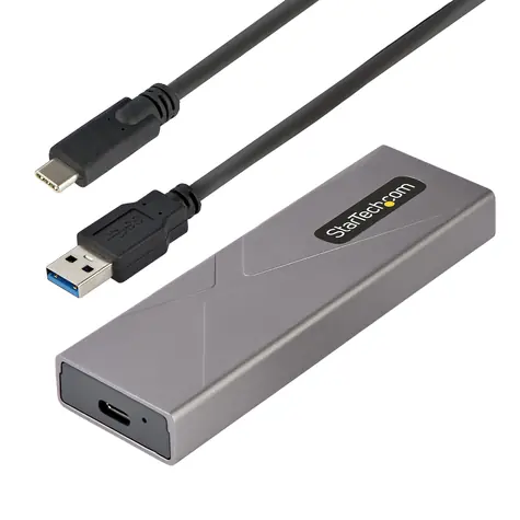 StarTech box pro M.2 NVMe a SATA SSD / Externí box pro SSD / USB-C 10Gbps / hliníkové provedení / bez nářadí