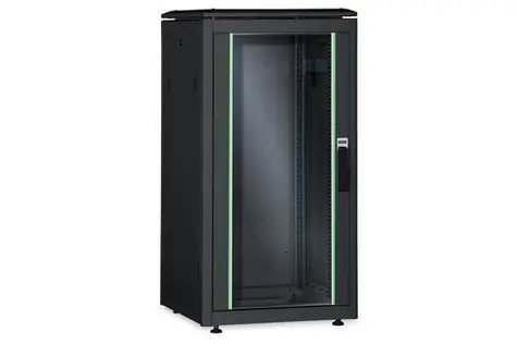 Digitus Unique 42U černá / Rozvaděč / 2053x800x1000 mm / Skleněné dveře / Nosnost 800 kg / IP20