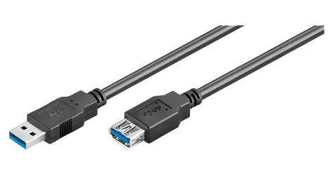 Goobay USB 3.0 SuperSpeed prodlužovací kabel A-A černá / Prodlužovací kabel / 5 Gbps / 5 m / stíněný