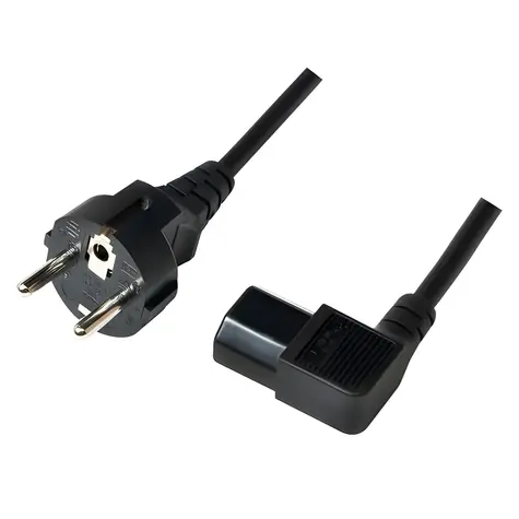 LogiLink napájecí kabel Schuko - C13 2m černá / Napájecí kabel / C13 zahnutý / VDE / 250 V / 10 A
