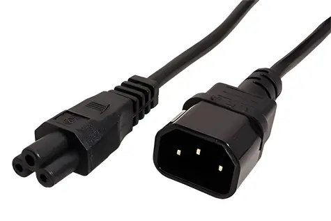 Lindy C14 - C5 (trojlístek) černá / Prodlužovací napájecí kabel / 3 m