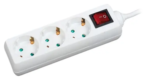 LogiLink prodlužovací kabel s vypínačem bílá / Zásuvkový blok / 3 zásuvky / 1,4 m / 16 A