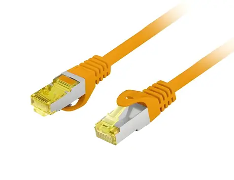 Lanberg Patch kabel Cat.6A S/FTP oranžový / Patch kabel / 1 m / LSZH / Fluke Test