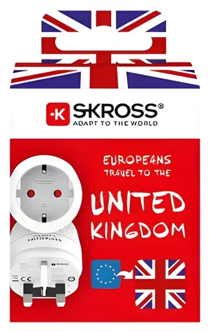 SKROSS Cestovní adaptér Evropa-UK zemněný / Cestovní adaptér / typ G / 13A