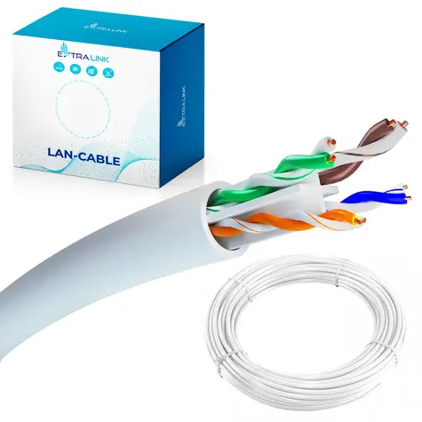 Extralink CAT6 U/UTP 50 m / Síťový kabel / vnitřní / nestíněný