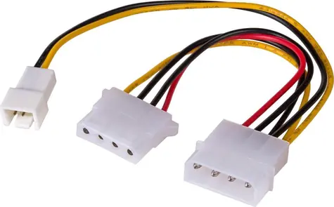 Akyga AK-CA-35 / Redukční kabel / Molex na 2x 3-pin / 0,15 m / vícebarevný