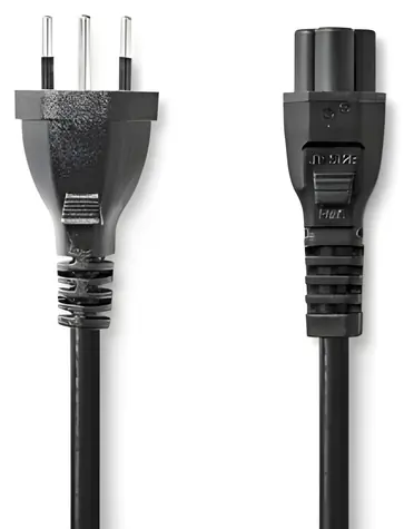 Nedis Napájecí kabel CH – IEC-320-C5 černá / Napájecí kabel / 2 m / Švýcarská zástrčka trojlístek