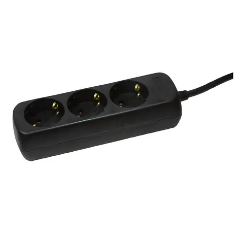 LogiLink Prodlužovací kabel 3 zásuvky černá / Prodlužovací kabel / 1,4 m / 230 V, 16 A / TÜV, GS
