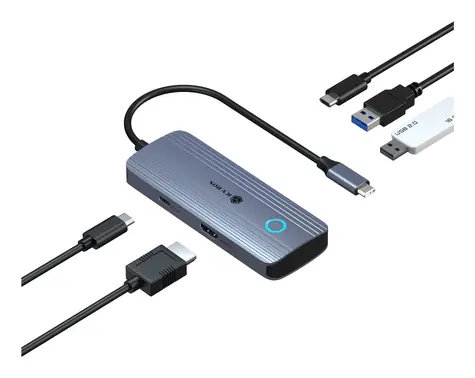 Icy Box IB-DK4081-SO antracitová / Dokovací stanice / USB-A / USB-C / HDMI 4K60Hz / PD 100W