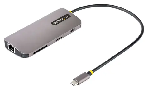 StarTech USB-C Multiport Adaptér / HDMI 4K 60Hz / USB-A Hub 5Gbps / 100W Power Delivery / GbE / SD-microSD