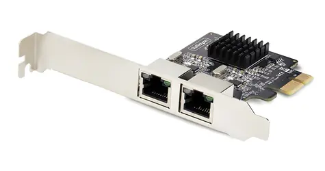 StarTech síťová karta 2-Port Gigabit PCIe černá / Síťová karta / PCI Express x1 / 2x RJ45