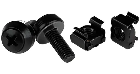 StarTech Šrouby a klecové matice M6 12 mm černá / Montážní sada pro rack / 100 ks