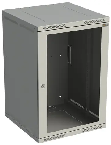Solarix SENSA-18U-66-11-G šedá / Nástěnný rozvaděč / 600 mm / 18U / dveře sklo / RAL 7035