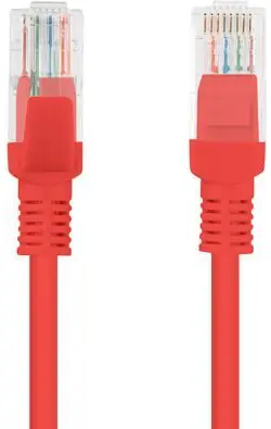 Lanberg UTP CAT6 0.25m / Patch kabel / RJ45-RJ45 / červená