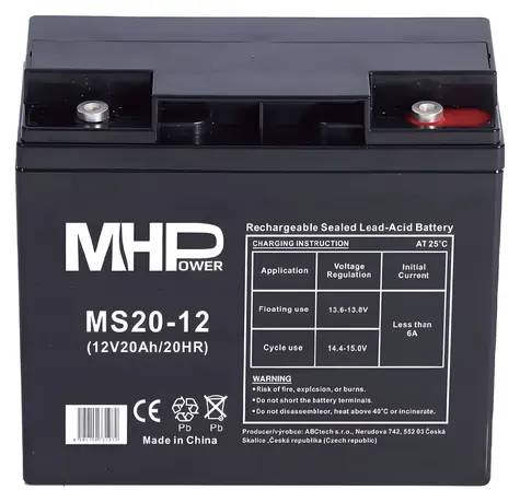 Carspa MHPower MS20-12 / Olověný akumulátor / AGM / 12V / 20Ah / T5