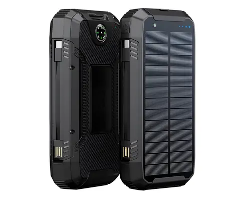 Sunen PowerNeed 20000mAh 1,5W černá / Powerbanka / solární panel / bezdrátové nabíjení / USB-C PD / QC3.0