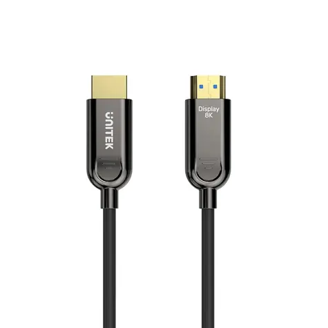 Unitek Kabel optický HDMI 2.1 AOC 10 m černá / Kabel / 8K 60Hz / 4K 144Hz / HDR