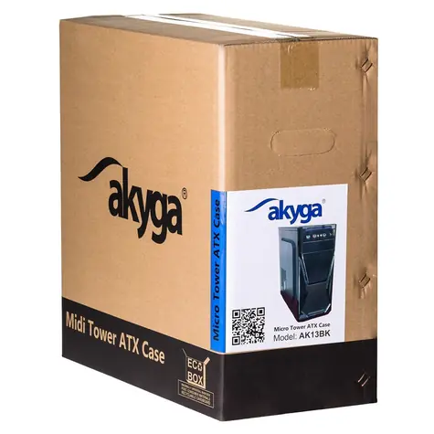 Akyga AK13BK černá / Skříň / Micro Tower / ATX / USB 3.2 Gen 1 / bez zdroje