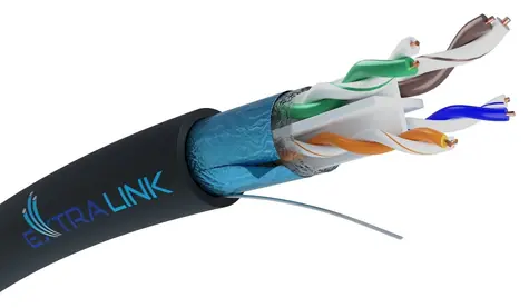 Extralink CAT6 FTP V2 / Síťový kabel / 25 m / stíněný / venkovní