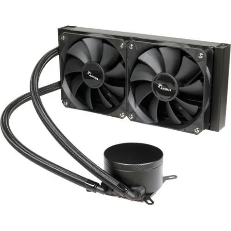 Inter-Tech ARGUS Iceman B-240 černá / Komplet vodního chlazení CPU / 240 mm / 2x 120mm / 900-1800 RPM / Intel & AMD