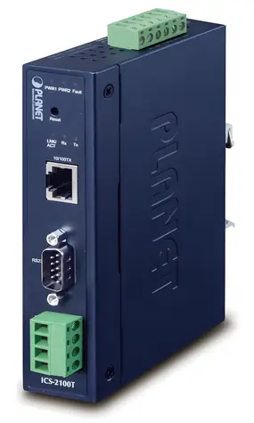 Planet průmyslový konvertor RS-232/422/485 na IP / Konvertor / 1x COM / 1x 100Base-TX / 9-48VDC / IP30