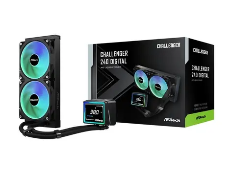 ASRock Challenger 240 Digital ARGB černá / Vodní chlazení CPU / 2x 120mm / 31 dB / 62,6 CFM / Intel + AMD