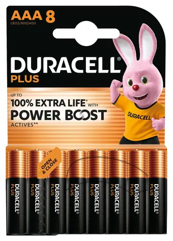 Duracell Plus Boost MN2400 / Baterie / AAA / alkalické / 1,5 V / 8 ks