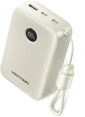 Vention Powerbanka 20000 mAh béžová / Powerbanka / USB-C / LED indikace nabíjení