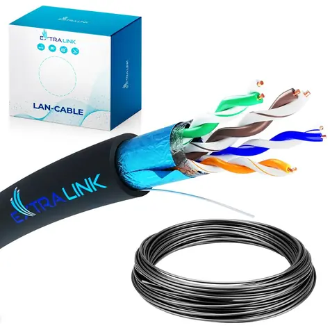 Extralink CAT5E / Síťový kabel / FTP / venkovní / 50 m / PoE