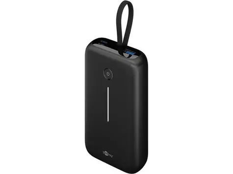 Goobay 76252 20000mAh černá / Powerbanka / integrovaný USB-C kabel 13 cm / 30W PD/QC / 2x USB-C / 1x USB-A