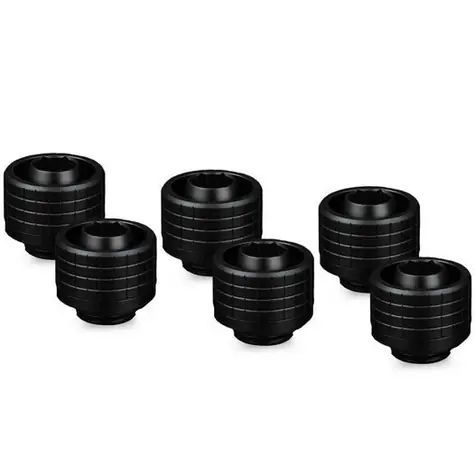 Thermal Grizzly DeltaMate ST16 černá / Trubkový fitting / G1/4 / 16 mm / 6 ks