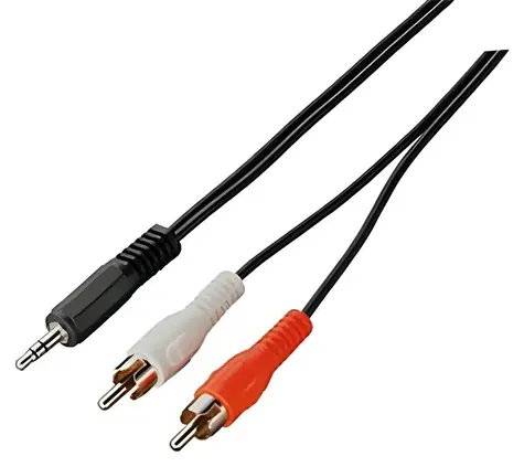 OEM Kabel Jack 3,5mm(M) - 2x CINCH(M) 1,5m / Audio kabel / propojovací / černá