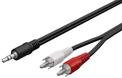 goobay audio kabel 3,5mm Jack - 2x RCA 1,5 m černý / Audio kabel / Jack - 2x RCA / stereo / 1,5 m