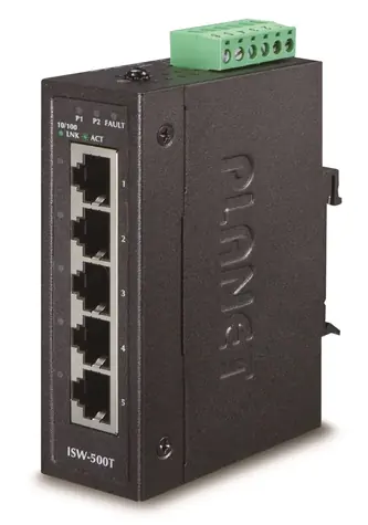 Planet ISW-500T / Switch průmyslový / 5x 10/100Base-TX / DIN / IP30 / -40 až 75 °C