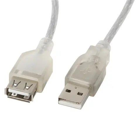 Lanberg kabel USB-A(M)-USB-A(F) 2.0 transparentní 5 m / Kabel USB / 5 m