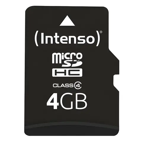 Intenso 4GB / Paměťová karta / MicroSDHC / Class 4 / 20 MB/s / vč. SD adaptéru